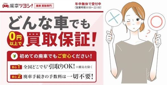 廃車ツヨシ!の廃車買取の口コミ・評判まとめ